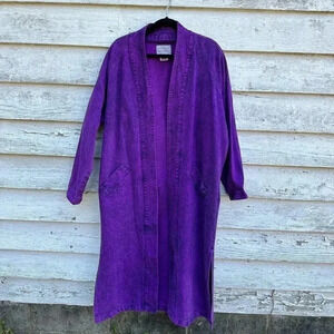 Vintage Sundance made in the USA Purple Acid Wash DenimDuster Size Medium